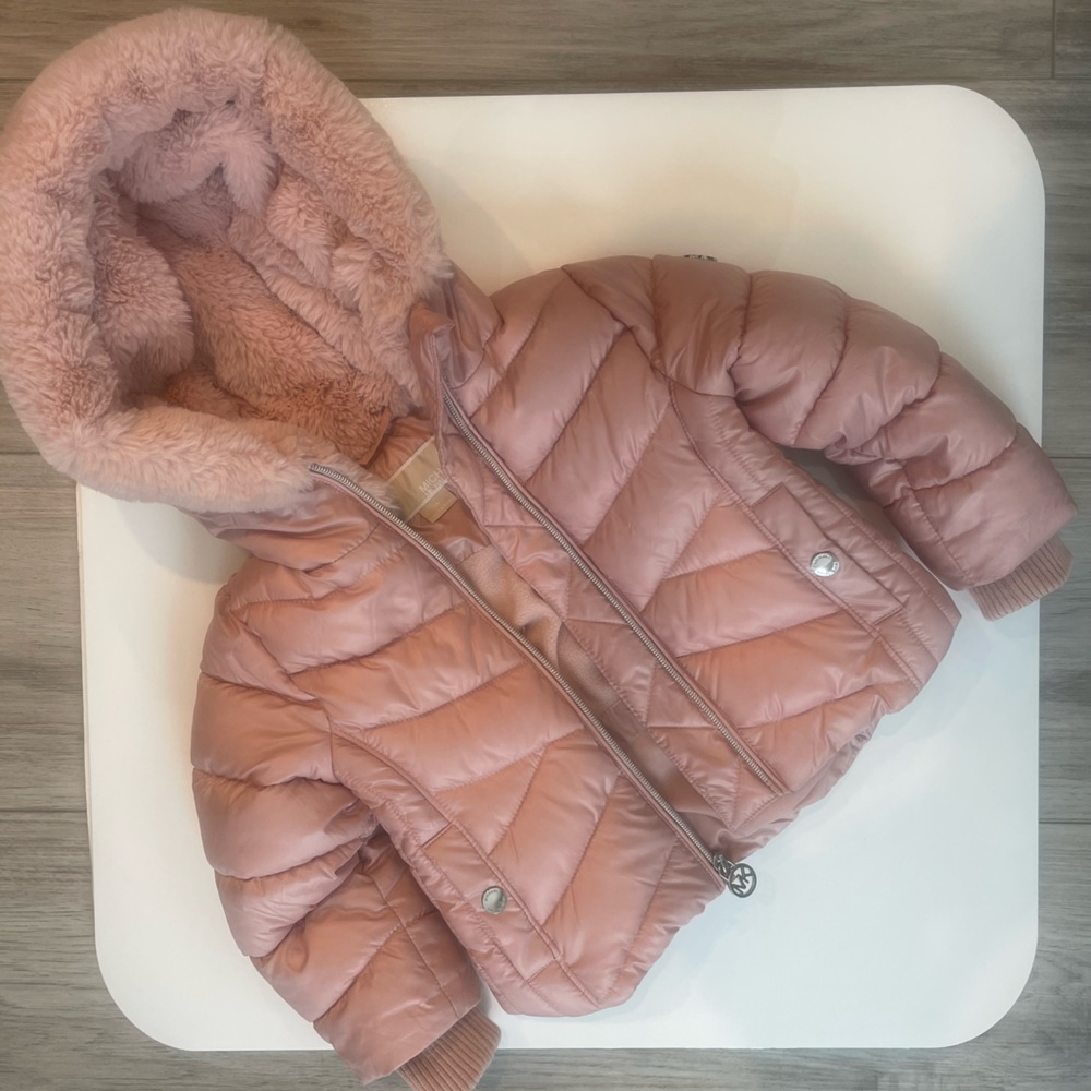 MK jacket with faux fur lined hood • color is kind of a rose pink • very warm!